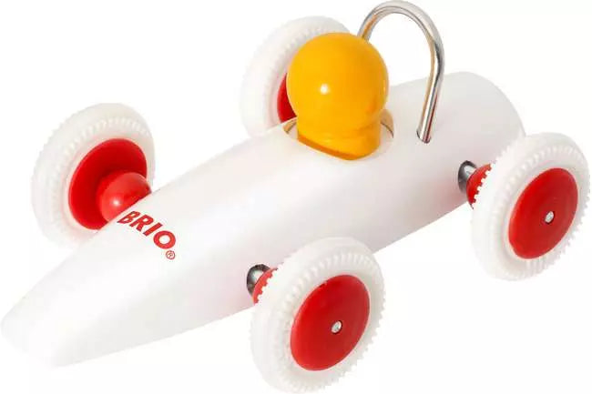 Carrinho de madeira Race Car branco