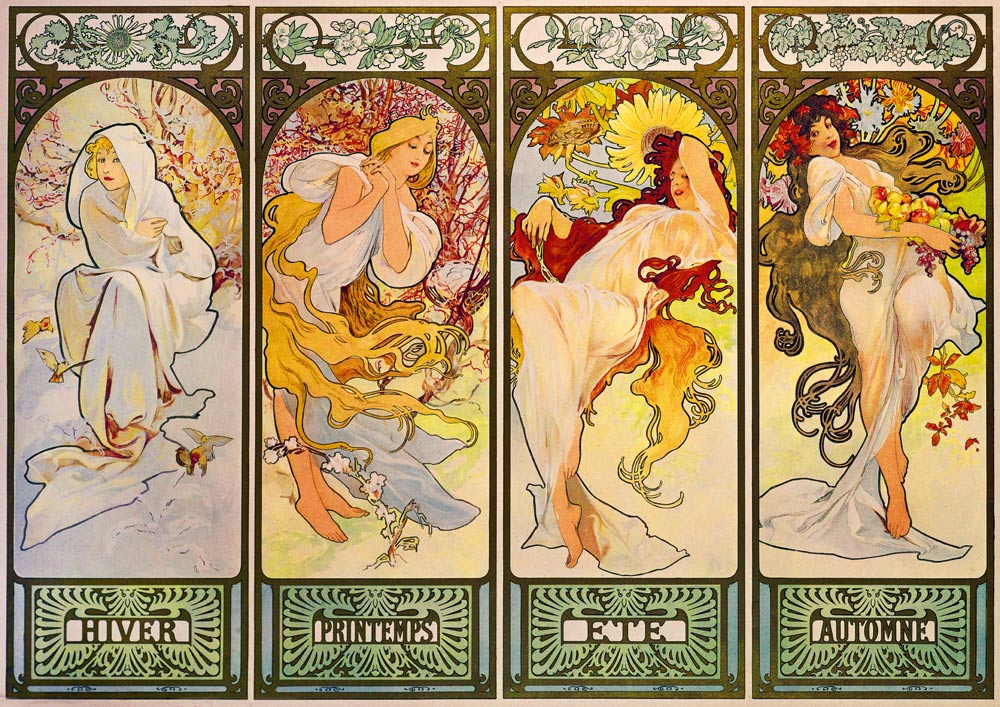 Puzzle "Mucha - Four Seasons"