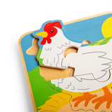 Puzzle de camadas "O ciclo da vida: a galinha"