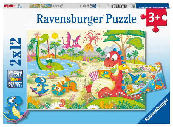 Puzzle 2 x 12 Dinossauros Brincalhões