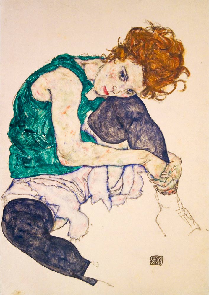 Puzzle "Egon Schiele - Seated Woman with Legs Drawn Up"