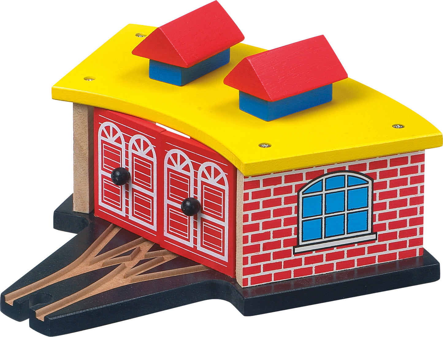 Garagem de locomotivas com portas